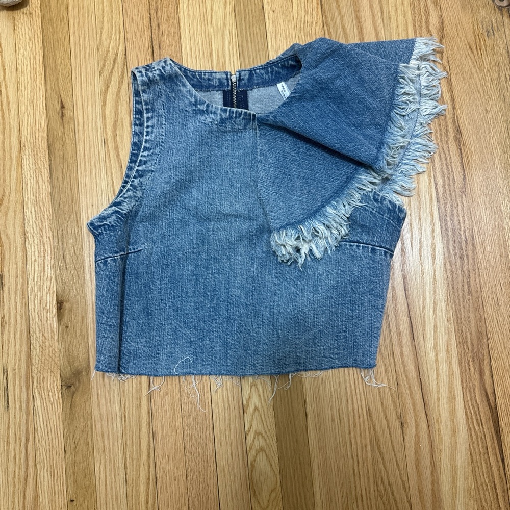 Zara denim crop top